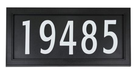 MODERN EASY INSTALL HOUSE NUMBER- BLACK PLAQUE WITH  WHITE NUMBERS 25-9420  