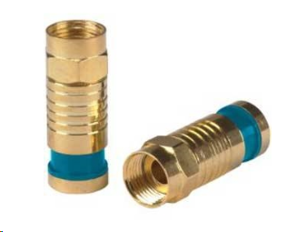 AUDIOVOX COMPRESSION BRASS RG6 F CONNECTOR
