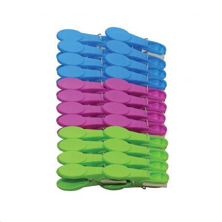 CLOTHESPIN-DELUXE PLASTIC  ASST 24/BAG