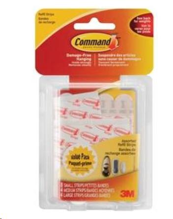 COMMAND SMALL MEDIUM AND LARGE REFILL STRIPS WHITE