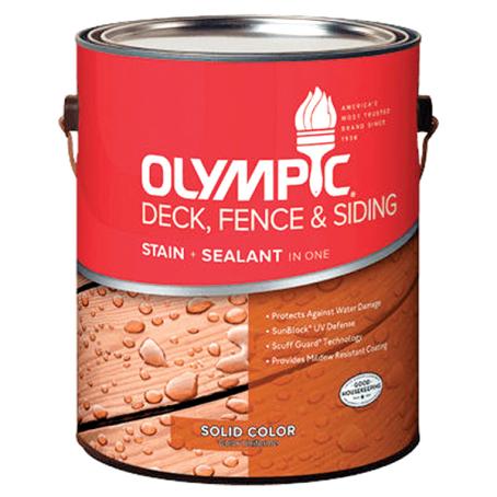 OLYMPIC DECK&FENCE SOLID STAIN-WHITE BASE 1 3.78L