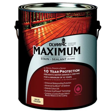 OLYMPIC MAXIMUM SOLID STAIN WHITE 3.78L