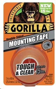 GORILLA GLUE CLEAR DOUBLE SIDED MOUNTING TAPE 1X60