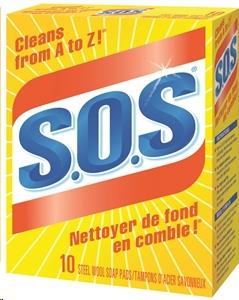 SOS STEEL WOOL SOAP PADS 10/PK    