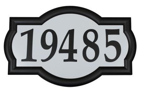CLASSIC EASY INSTALL HOUSE NUMBER- WHITE REFLECTIVE PLAQUE WITH BLACK NUMBERS 25-9450  