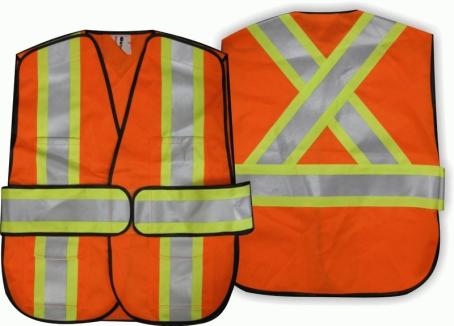 ORANGE 5-POINT TEAR AWAY TRAFFIC VEST CSA APPROVED