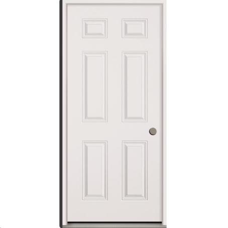 UTILITY STEEL DOOR - 6 PANEL BRIGHT WHITE - 30