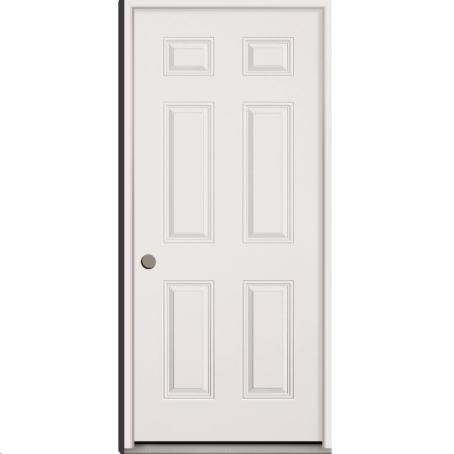 UTILITY STEEL DOOR - 6 PANEL BRIGHT WHITE - 30
