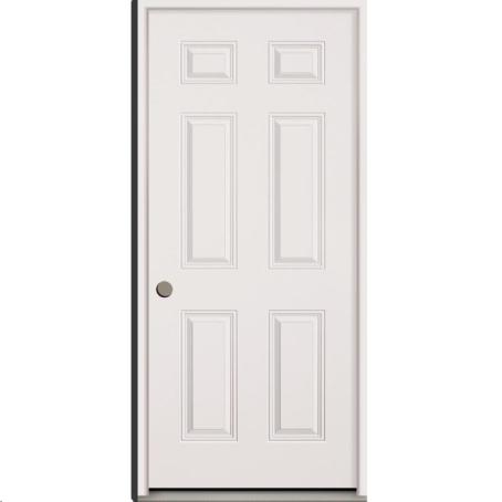 UTILITY STEEL DOOR - 6 PANEL BRIGHT WHITE - 36