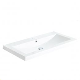 LUXO MARBLE VANITY TOP 1HOLE SOLID WHITE W/SIDE SLIDES 36