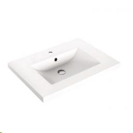 LUXO MARBLE VANITY TOP 1HOLE SOLID WHITE W/CURVED SIDES 30