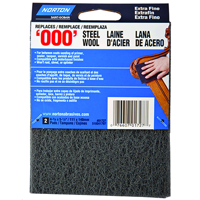 000 EXTRA FINE SYNTHETIC STEEL WOOL PAD GRAY 2PK
