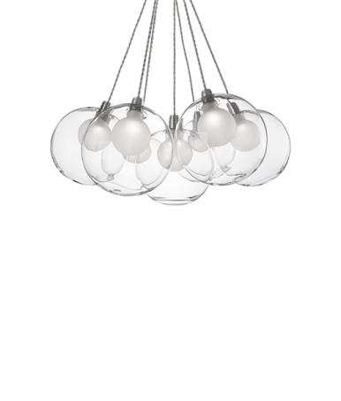KUZCO BOLLA CHROME LED CHANDELIER CLEAR/FROSTED GLASS SPHERES