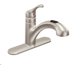 MOEN KITCHEN FAUCET RENZO 1 HANDLE PULLOUT SPOT RESISTANT STAINLESS