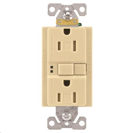 TAMPER PROOF RECEPTACLE GFI S.T.IVORY 15A 