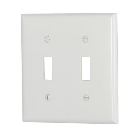 PLATE DOUBLE SWITCH WHITE