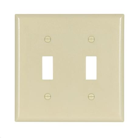 PLATE DOUBLE SWITCH IVORY