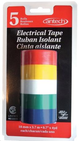 ELECTRICAL TAPE 5X COLOURS 3.7M   