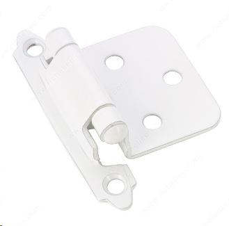 SEMI-CONCEALED SELF-CLOSING FACE FRAME HINGE WHITE 2-PACK