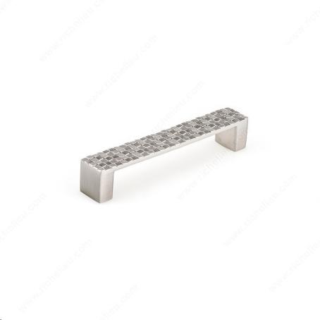 CONTEMPORARY CHECKERED TEXTURE PULL 128MM - BRUSHED NICKEL 6227