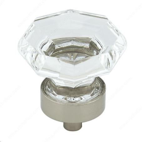 ECLECTIC 35MM OCTAGON ACRYLIC AND METAL KNOB - 1008