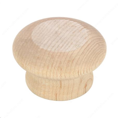ECLECTIC UNFINISHED MAPLE WOOD KNOB - 178 2/PK