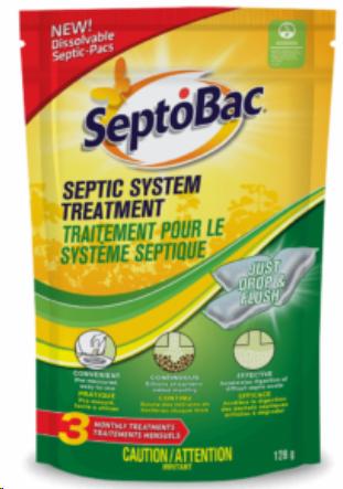 SEPTOBAC SEPTIC SYSTEM TREATMENT PACS 3 MONTH