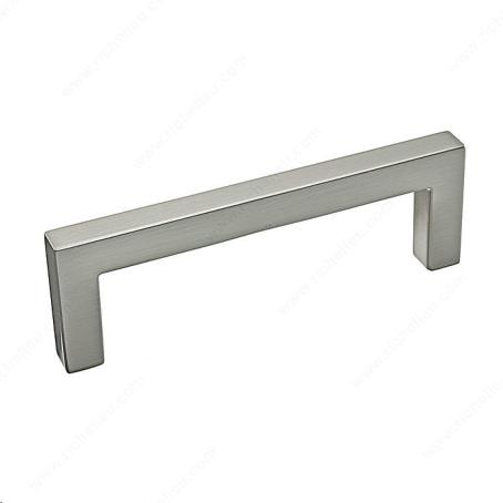 CONTEMPORARY RIGHT ANGLE 96MM METAL PULL - 873 BRUSHED NICKEL