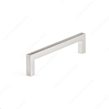 CONTEMPORARY RIGHT ANGLE 128MM METAL PULL - 873 BRUSHED NICKEL