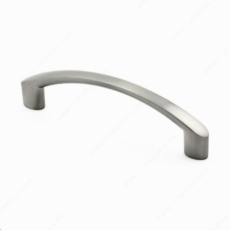 CONTEMPORARY CURVED METAL PULL - 7438 BRUSHED NICKEL