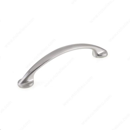 CONTEMPORARY BOW METAL PULL FLATTENED ENDS - 8290 BRUSHED NICKEL
