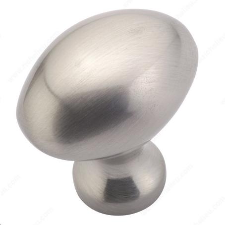 TRADITIONAL OVAL SHAPED METAL KNOB - 4443 BRUSHED NICKEL