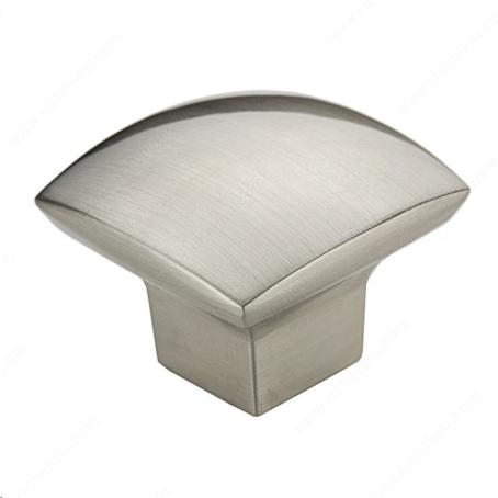 CONTEMPORARY SQUARE METAL KNOB WITH CONVEX CROWN - 8143 BRUSHED NICKEL