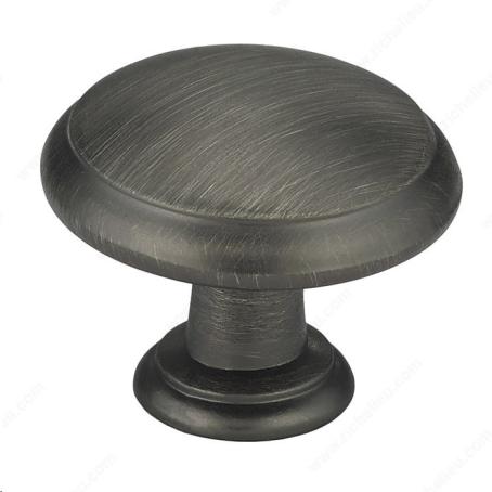 TRANSITIONAL METAL KNOB WITH BORDER DETAIL - 8093 ANTIQUE NICKEL
