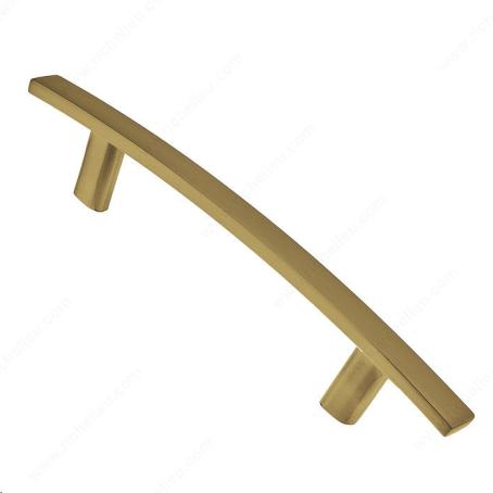 TRANSITIONAL CURVED 96MM METAL PULL - 650 SATIN BRASS