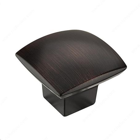 CONTEMPORARY SQUARE METAL KNOB - 8143 BRUSHED OIL RUBBED BRONZE