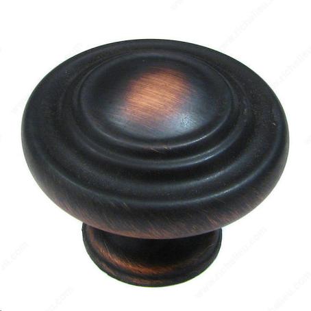 TRADITIONAL CLASSIC METAL KNOB - CIRCULAR DETAILS - 1073 BRUSHED OIL RUBBED BRONZE