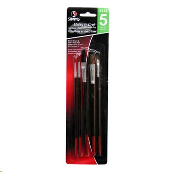 5PC UTILITY ASSORTMENT HOBBY AND CRAFT PAINT BRUSHES