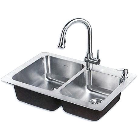 AMERICAN STANDARD MONTVALE KITCHEN SINK WITH PULLDOWN FAUCET