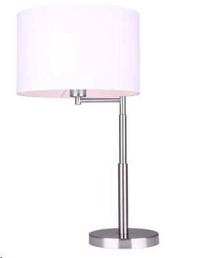 PERIN TABLE LAMP BRUSHED NICKEL/WHITE 