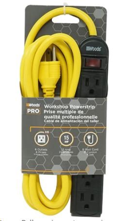 WOODS PRO POWER BAR 6 OUTLET 8' CORD