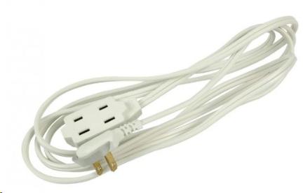 INDOOR FLAT PLUG EXTENSION CORD 16/2 X 2.5M WHITE