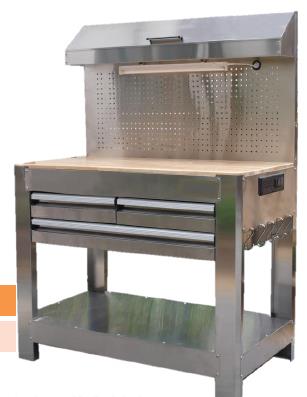 3 DRAWER WORK BENCH STAINLESS STEEL 