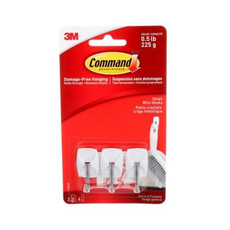 COMMAND SMALL WIRE HOOKS WHITE