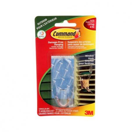 COMMAND LARGE OUTDOOR WINDOW HOOK CLEAR
