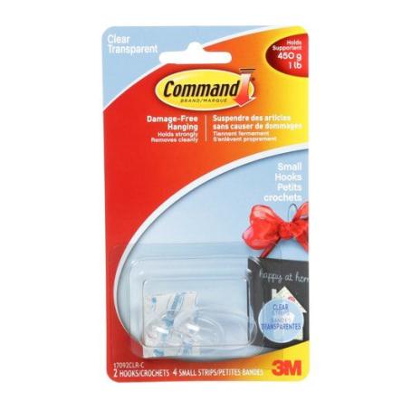 COMMAND SMALL HOOKS CLEAR