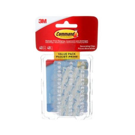 COMMAND DECORATING CLIPS VALUE PACK CLEAR