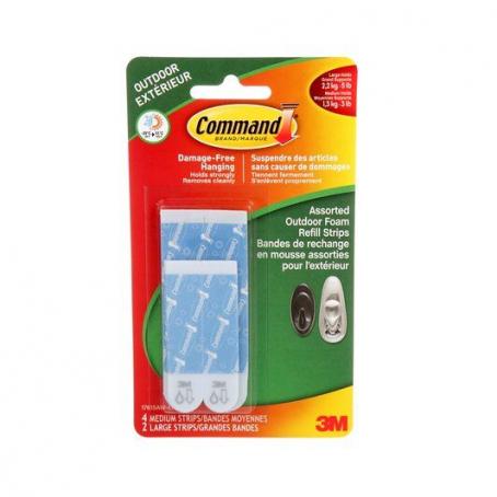COMMAND MEDIUM AND LARGE OUTDOOR FOAM REFILL STRIPS