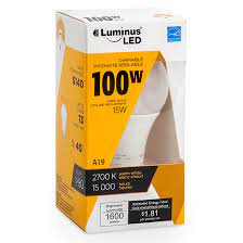 LUMINUS LED 15W OMNI A19 2700K DIM - 100W EQUIVALENT