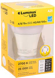 LUMINUS LED A21 3-WAY 40/60/100 EQUIVALENT
